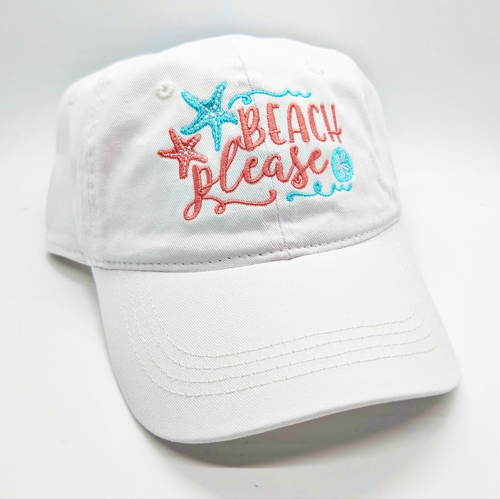 New Beach Please Hat in White